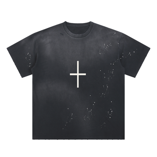 Cross Frayed Sunfade Tee