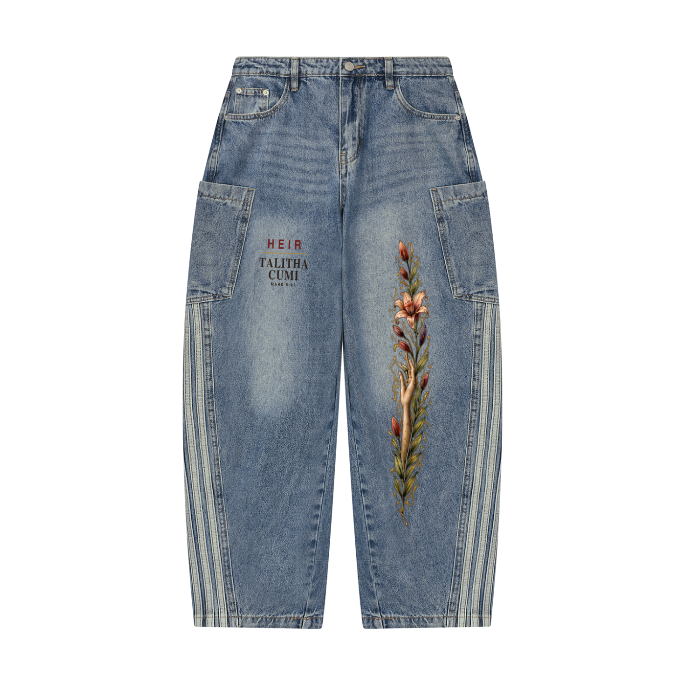 Daughter, Arise Floral Barrel Leg Jeans