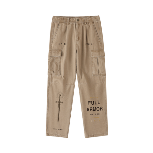 Cotton Elastic-Waist Cargo Pants