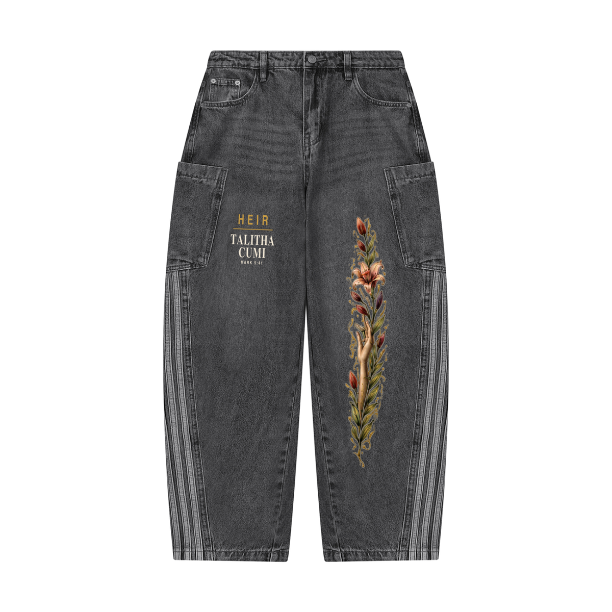 Daughter, Arise Floral Barrel Leg Jeans