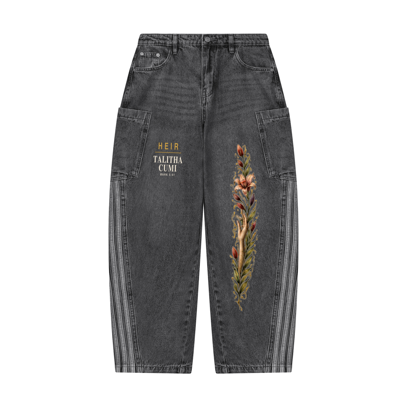 Daughter, Arise Floral Barrel Leg Jeans
