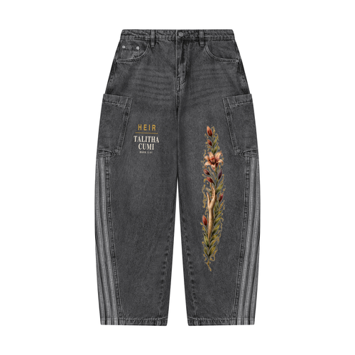 Daughter, Arise Floral Barrel Leg Jeans